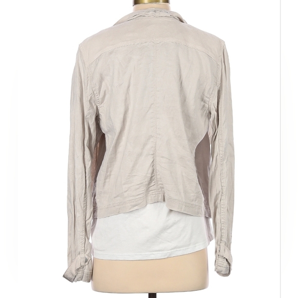 Anthropologie Linen Open Front asymmetrical jacket size L - Picture 2 of 13
